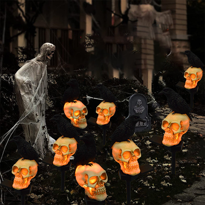 Spooky Solar Powered Skull String Lights