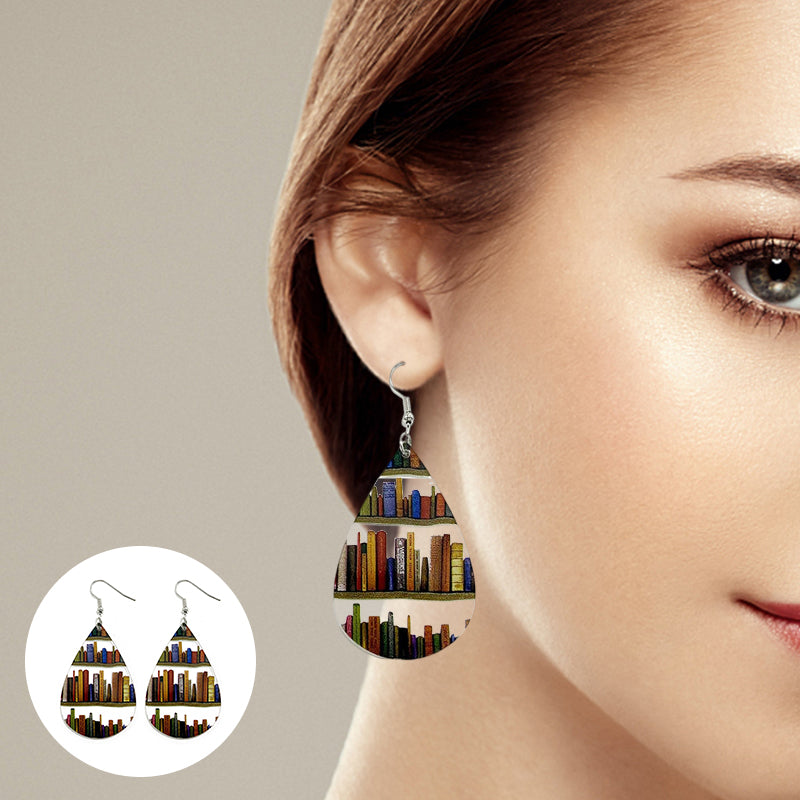 Simple Wooden Book Earrings
