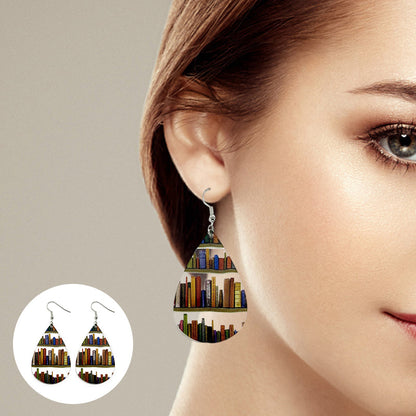 Simple Wooden Book Earrings