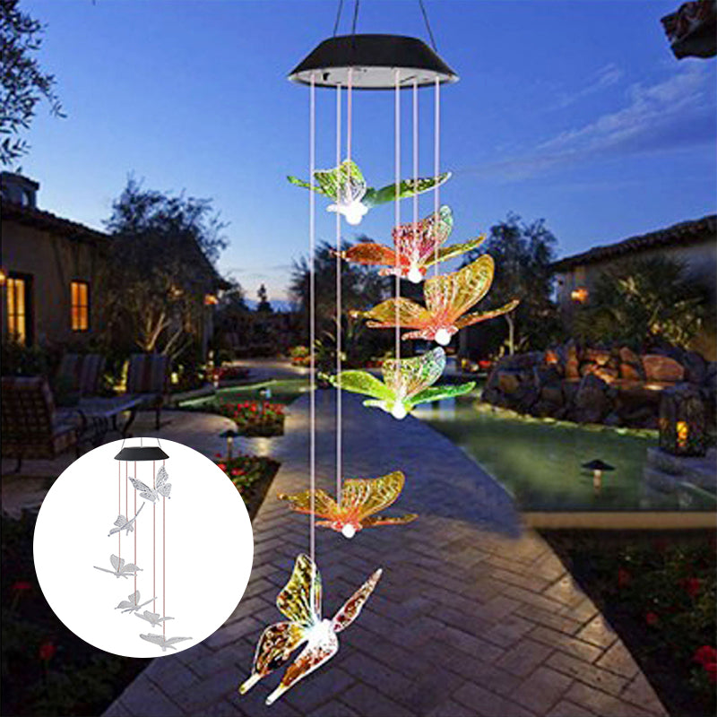 Solar Powered Glass Pendant Light
