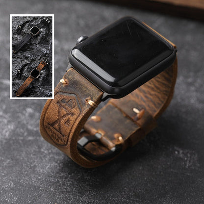 Genuine Brown Leather Apple Watch Strap