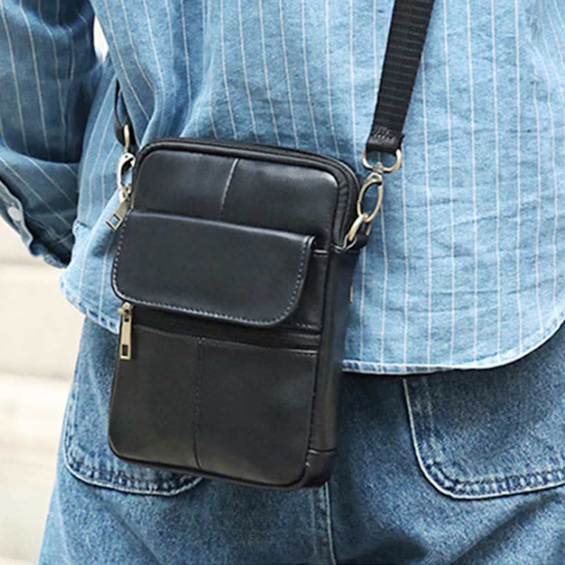 Men's Classic Leather Crossbody Messenger Bag