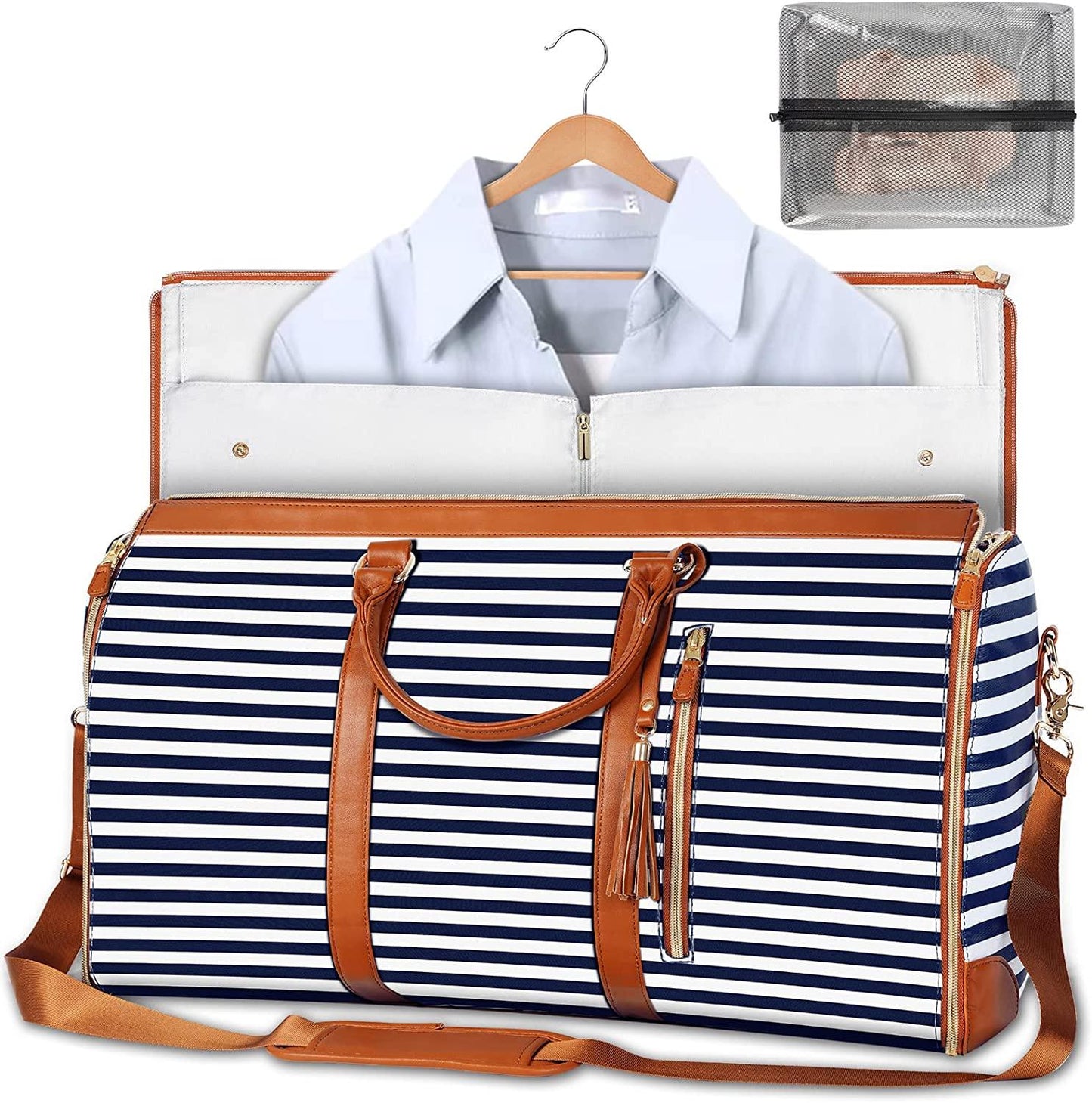 Portable Travel Clothes Bag - Foldable Leather Suit Case - Fesara