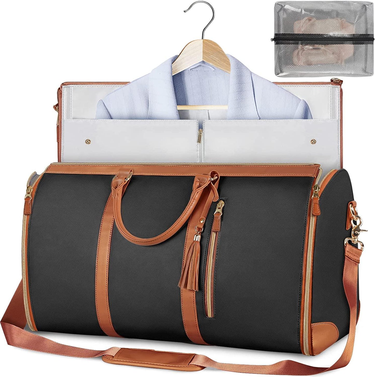 Portable Travel Clothes Bag - Foldable Leather Suit Case