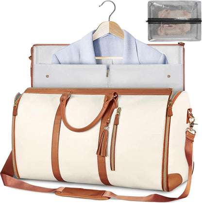 Portable Travel Clothes Bag - Foldable Leather Suit Case