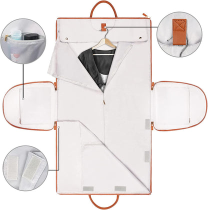 Portable Travel Clothes Bag - Foldable Leather Suit Case