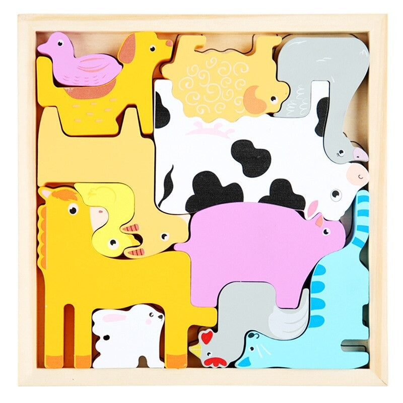 Wooden Brain Teaser Puzzle Set (3 Pack)