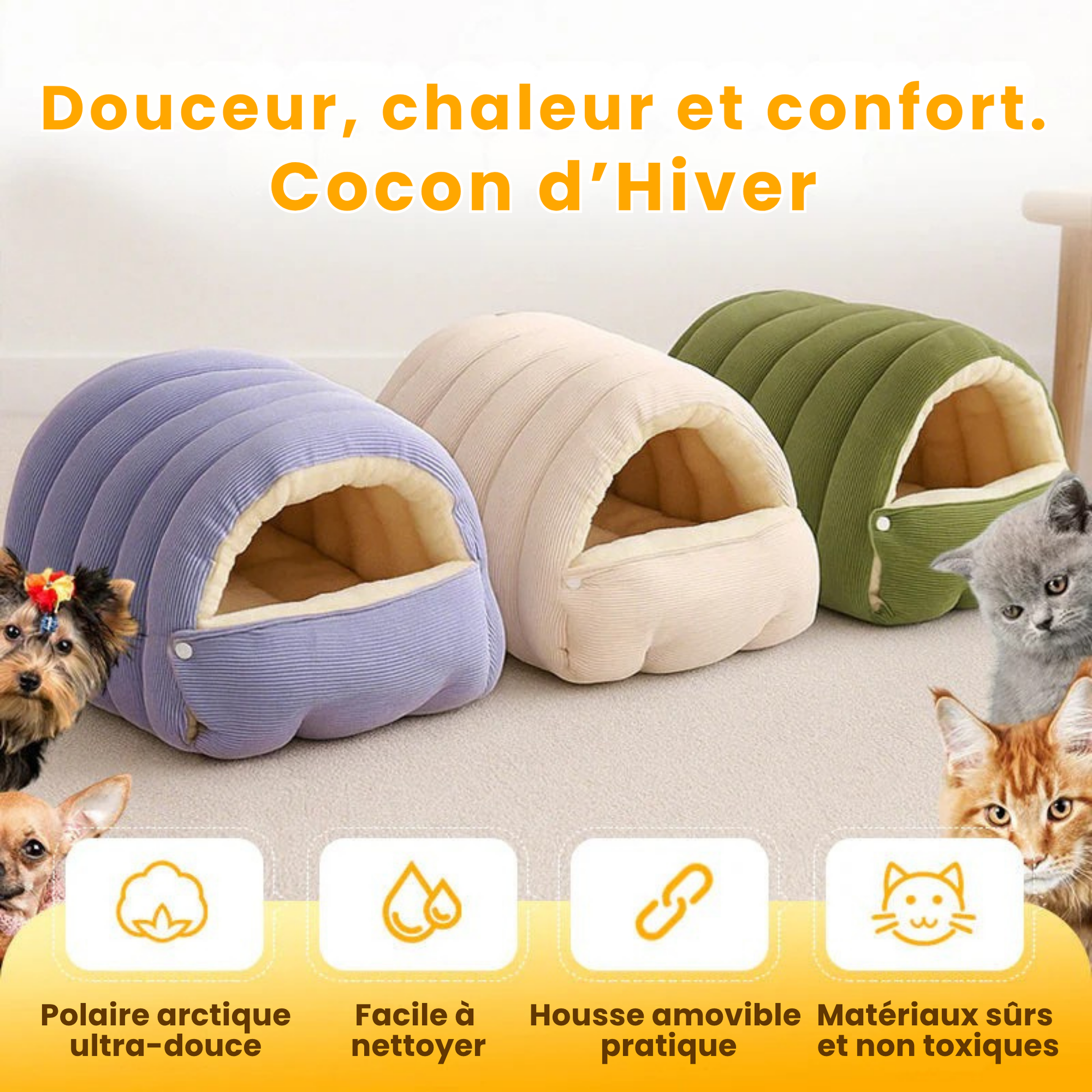 Warm Fleece Pet Bed for Cats and Dogs - Fesara