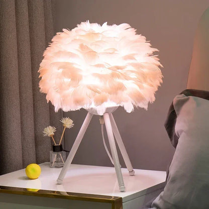 Soft Feather Table Lamp – Classic Home Lighting - Fesara