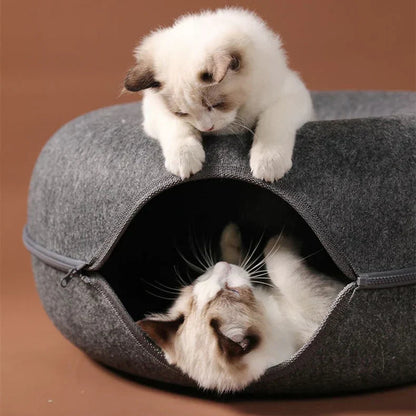 FelisCave | Cozy Durable Felt Cat Tunnel Bed for Multiple Cats 4