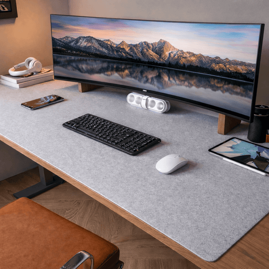 Premium Felt Desk Mat and Keyboard Protector for Office - Fesara