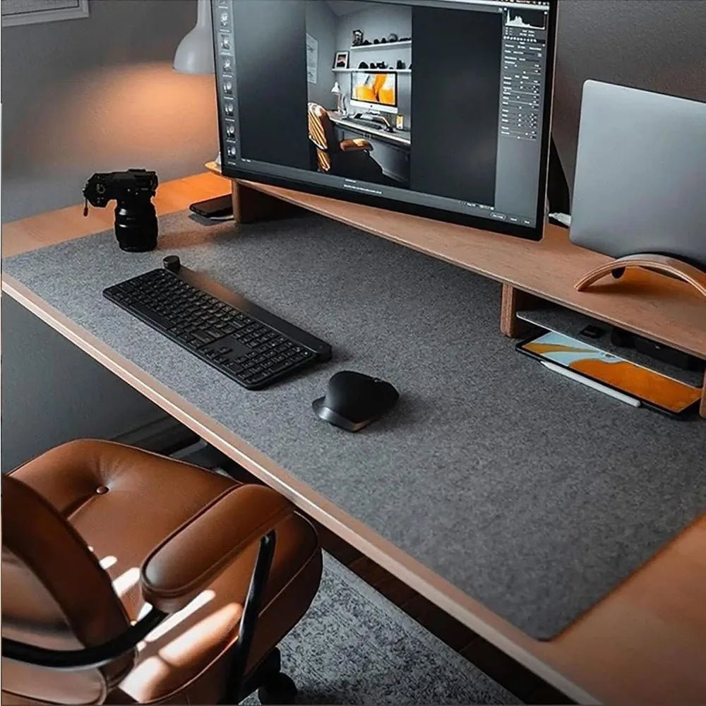 FeltGuard | Elegant Non-Slip Wool Desk Pad and Keyboard Mat Protector 1