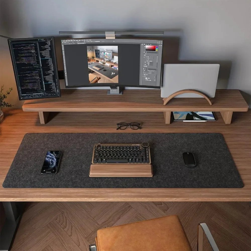 FeltGuard | Elegant Non-Slip Wool Desk Pad and Keyboard Mat Protector 4