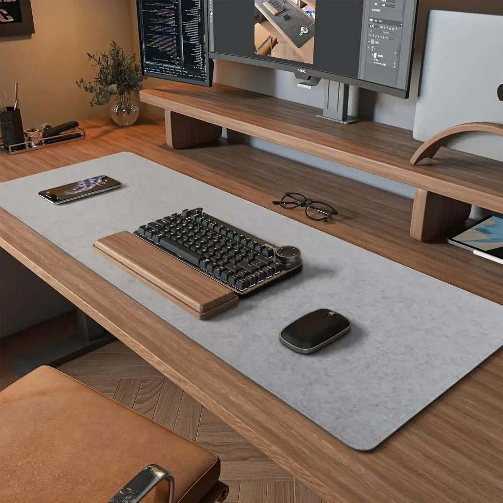 FeltGuard | Elegant Non-Slip Wool Desk Pad and Keyboard Mat Protector 6