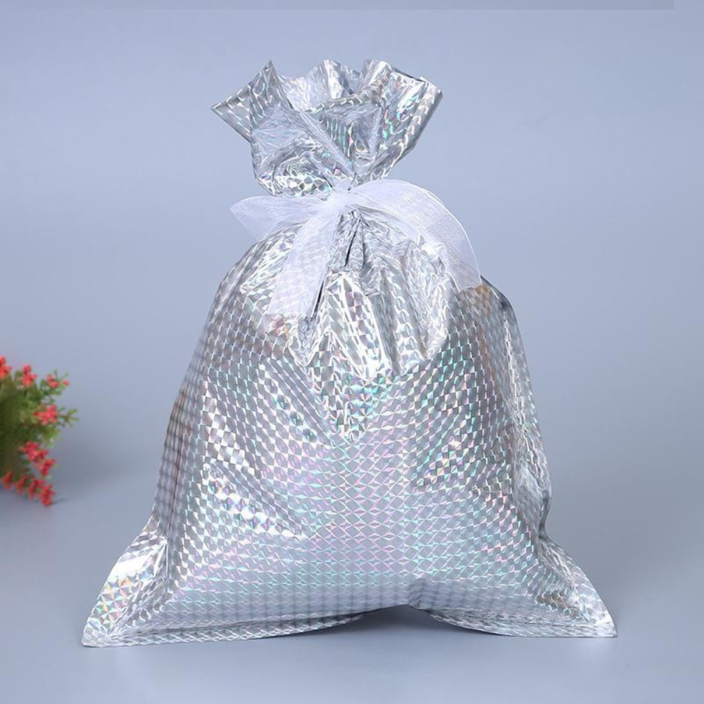 FestiWrap | Vibrant Reusable Foil Christmas Gift Bags Set for Easy Wrapping 6