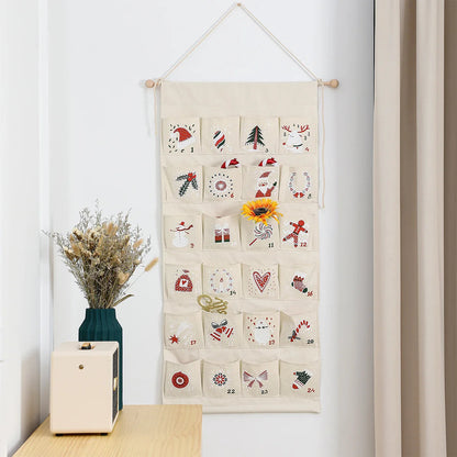 Fun Christmas Countdown Calendar with 24 Gifts Pockets - Fesara