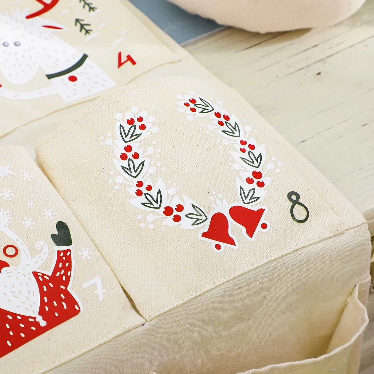 FestiveCanvas | Colorful Interactive Hanging Advent Calendar with 24 Pockets 6