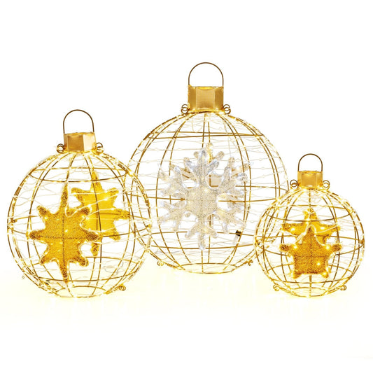 Colorful LED Christmas Decor Ball Set of 3 - Fesara