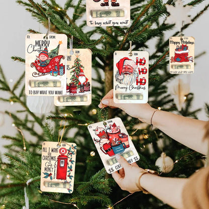 FestiveWood | Charming Rustic Wooden Holiday Money Holder Christmas Cards 3