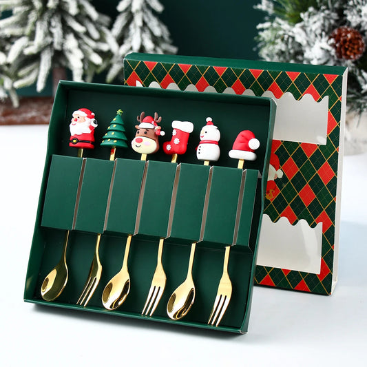 Traditional Holiday Christmas Silverware Set - Fesara