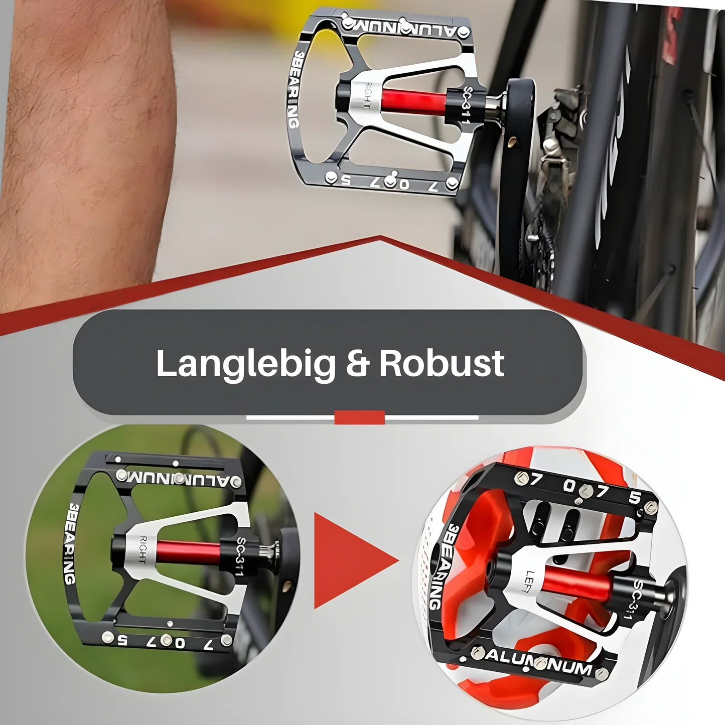 Durable Ultra Light Bike Pedals With Anti Slip Surface