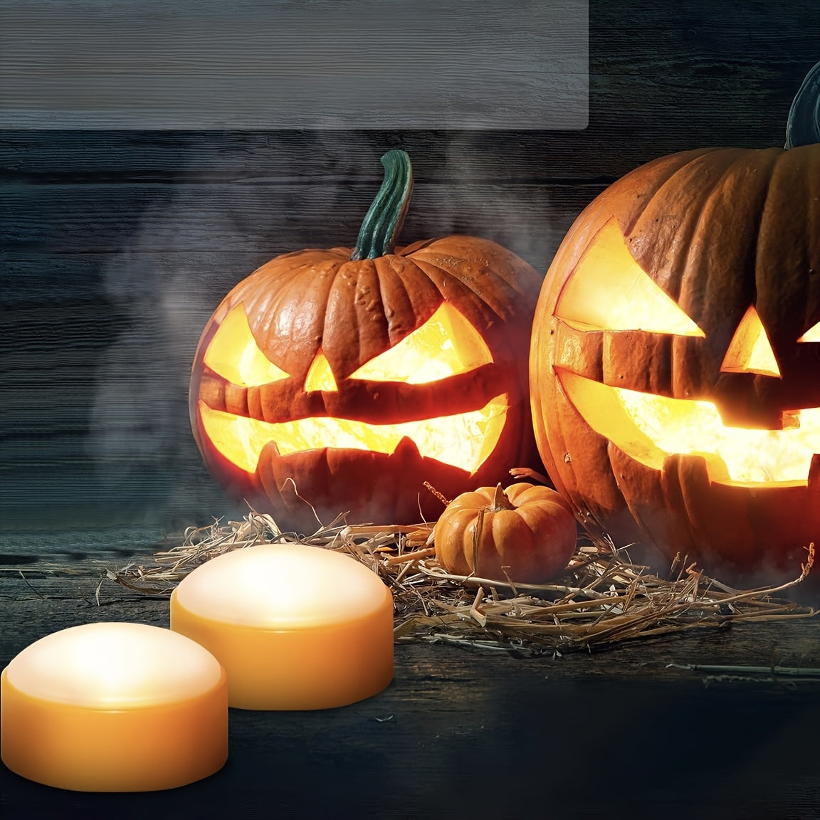 Warm LED Pumpkin Decorative Candle Set - Fesara