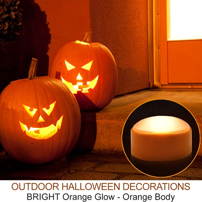 Flameless Battery Jack-O-Lantern Lights | LED Tea Candles 4