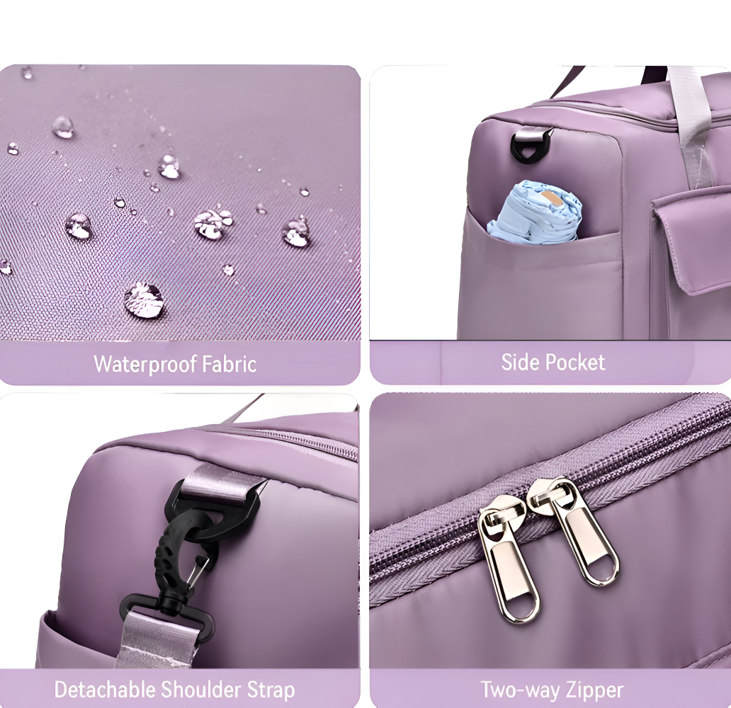 Waterproof Weekend Duffel Bag with Shoe Pocket