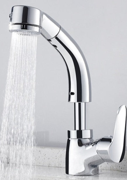 Fesara | FlexiStream Adjustable Bathroom Faucet Pull-Out Chrome Finish
