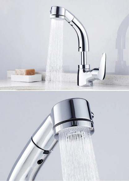 Fesara | FlexiStream Adjustable Bathroom Faucet Pull-Out Chrome Finish