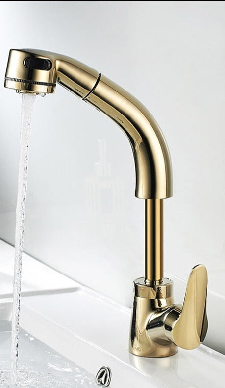 Fesara | FlexiStream Adjustable Bathroom Faucet Pull-Out Chrome Finish