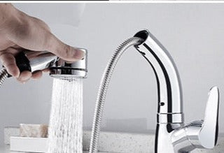 Fesara | FlexiStream Adjustable Bathroom Faucet Pull-Out Chrome Finish