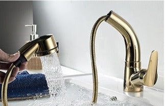 Fesara | FlexiStream Adjustable Bathroom Faucet Pull-Out Chrome Finish