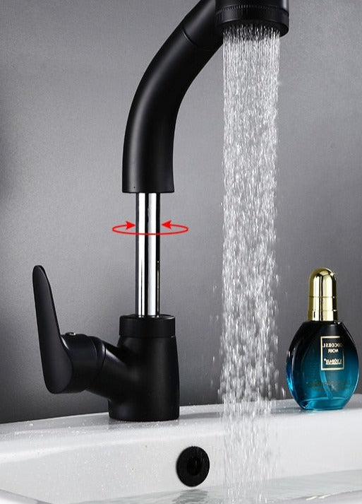Fesara | FlexiStream Adjustable Bathroom Faucet Pull-Out Chrome Finish