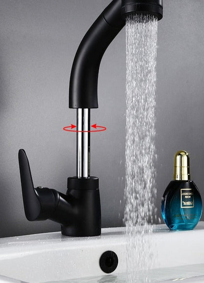 Fesara | FlexiStream Adjustable Bathroom Faucet Pull-Out Chrome Finish