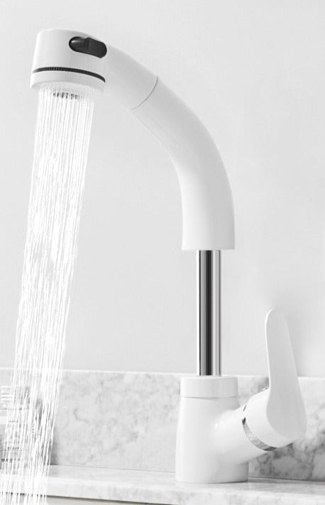 Fesara | FlexiStream Adjustable Bathroom Faucet Pull-Out Chrome Finish
