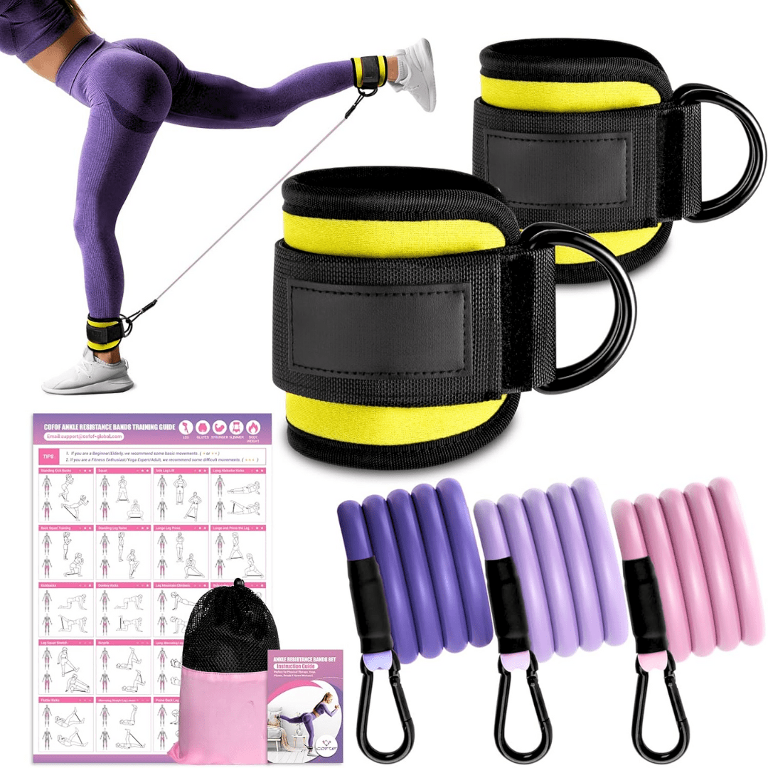 Flextone Resistance Bands – Resistance Bands for Buttocks & Hips with Ankle Straps & Training Poster 10