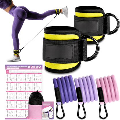 Flextone Resistance Bands – Resistance Bands for Buttocks & Hips with Ankle Straps & Training Poster 10