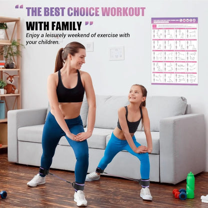 Flextone Resistance Bands – Resistance Bands for Buttocks & Hips with Ankle Straps & Training Poster 2