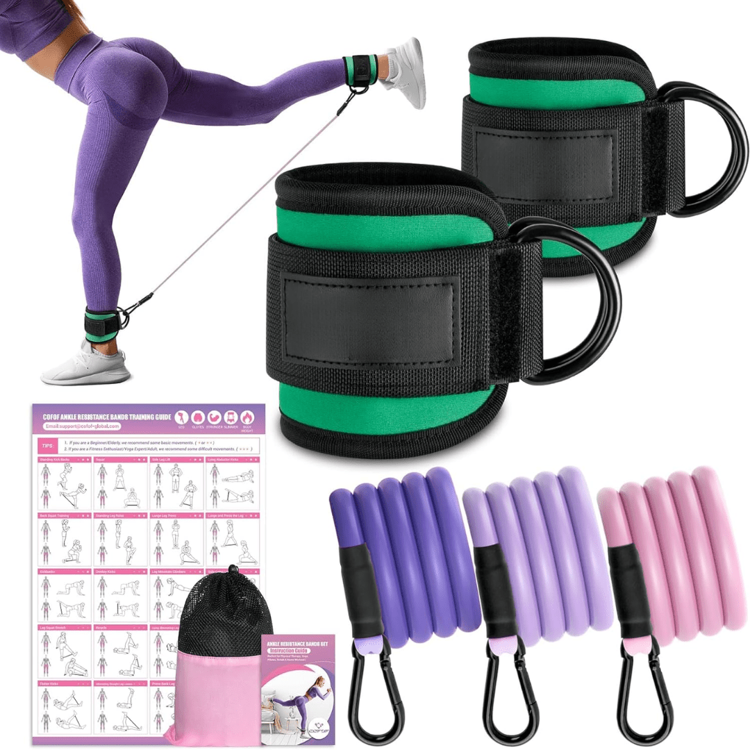 Flextone Resistance Bands – Resistance Bands for Buttocks & Hips with Ankle Straps & Training Poster 6