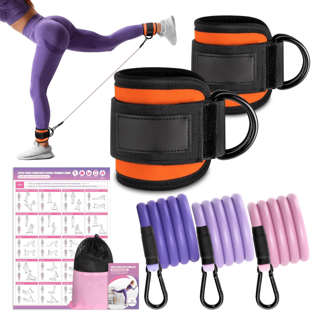 Flextone Resistance Bands – Resistance Bands for Buttocks & Hips with Ankle Straps & Training Poster 7