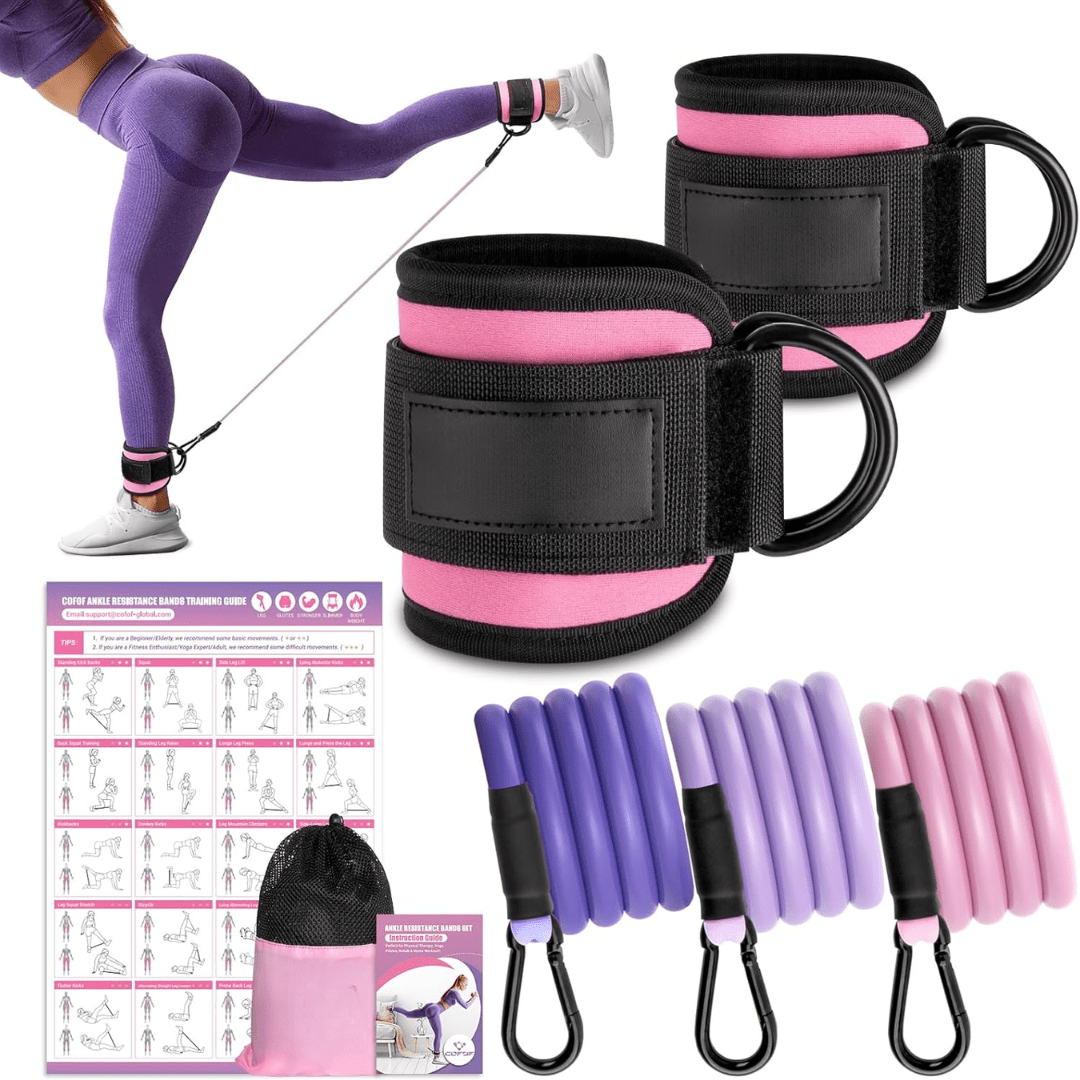 Flextone Resistance Bands – Resistance Bands for Buttocks & Hips with Ankle Straps & Training Poster 8