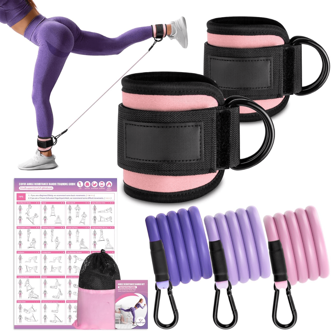 Flextone Resistance Bands – Resistance Bands for Buttocks & Hips with Ankle Straps & Training Poster 9