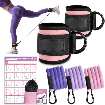 Flextone Resistance Bands – Resistance Bands for Buttocks & Hips with Ankle Straps & Training Poster 9