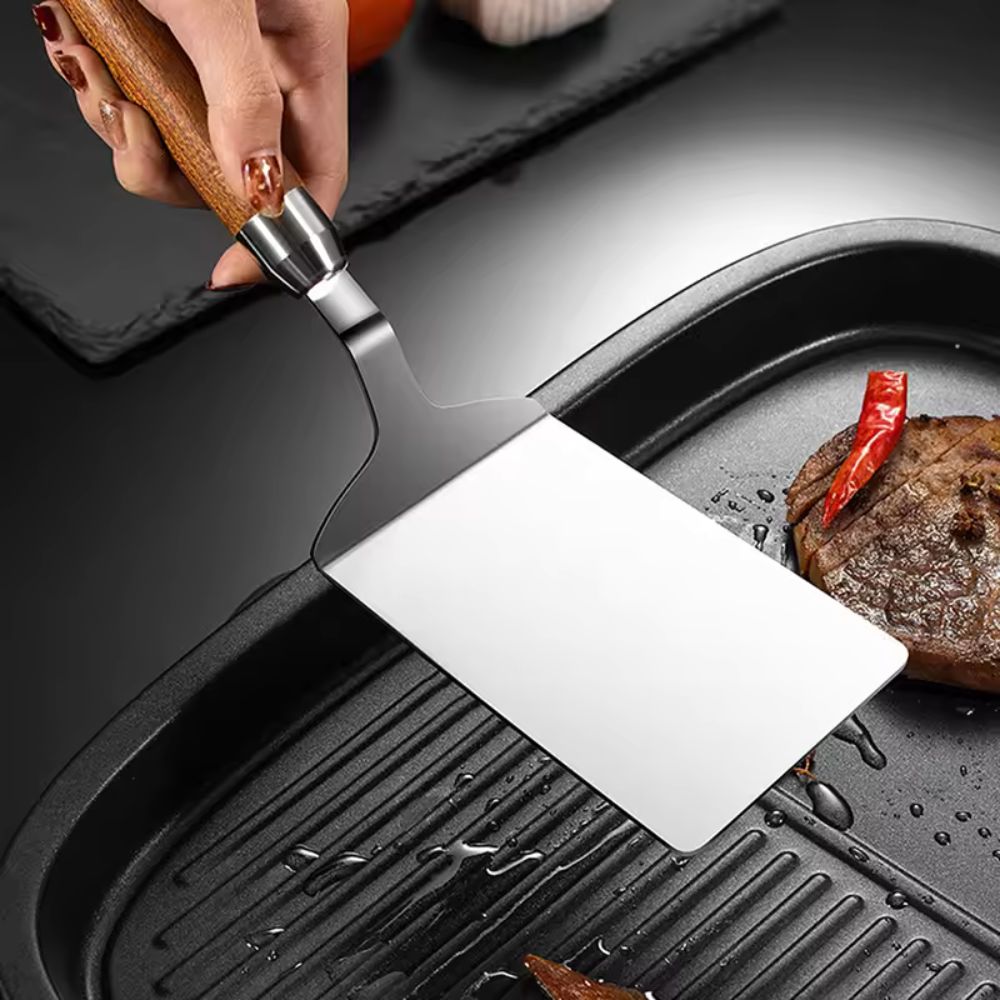 Premium Stainless Steel Wooden Handle Spatula