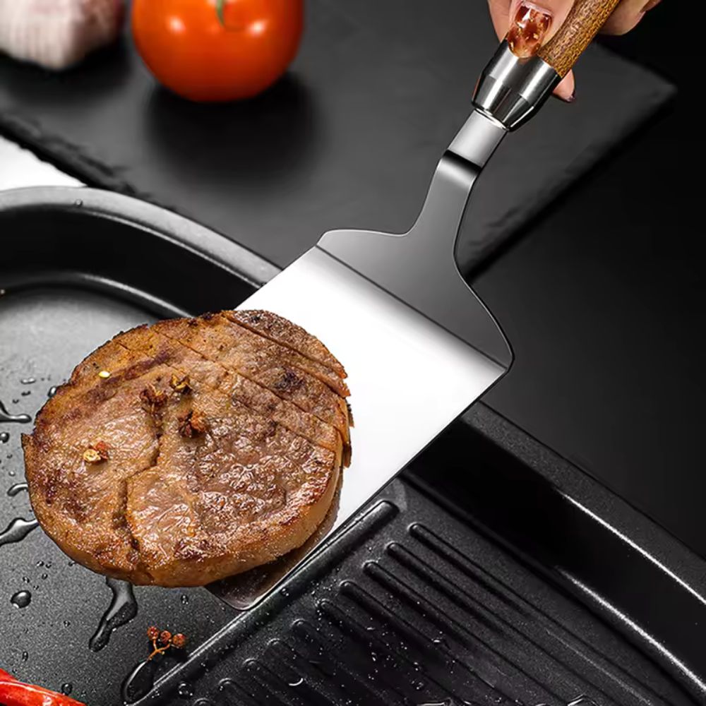 Premium Stainless Steel Wooden Handle Spatula