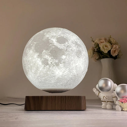 Glowing 3D Moon Table Lamp with LED Magnetic Base