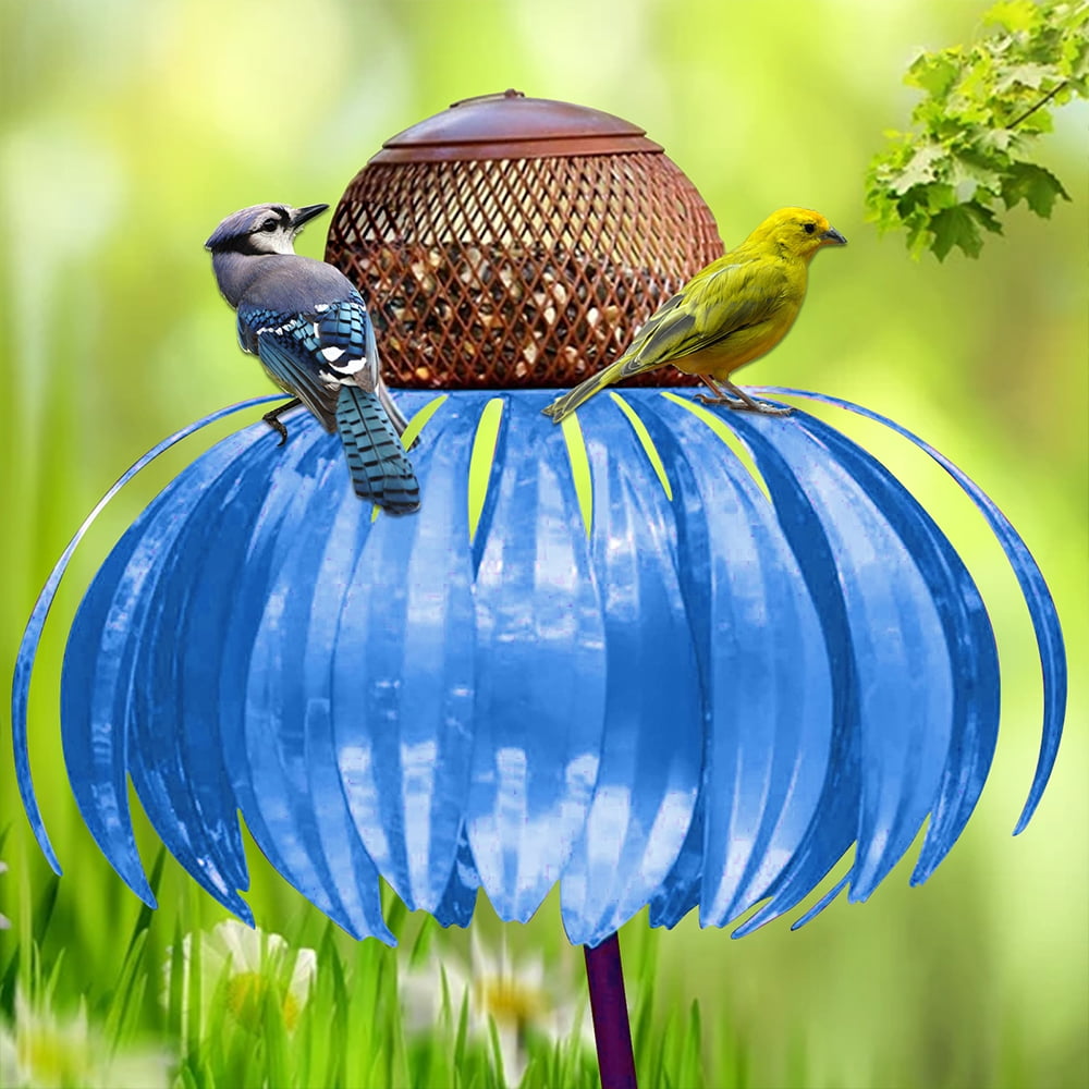 FloraBloom | Elegant Decorative Metal Flower Bird Feeder for Outdoor Gardens 3