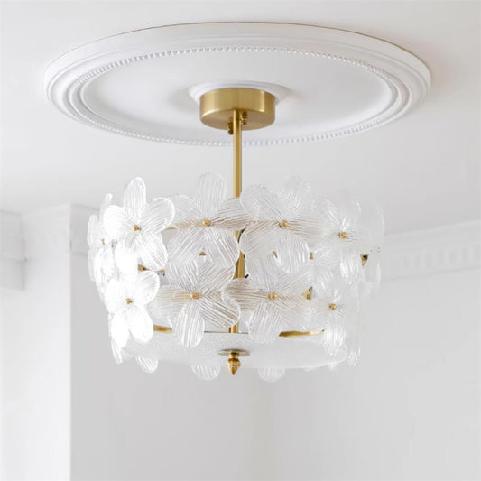 Beautiful Glass Pendant Light with Gold Metal Frame - Fesara