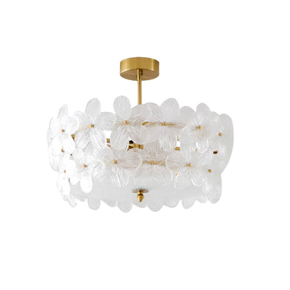FloraLuxe | Elegant Handmade Glass Ceiling Lamp with Brass Frame 1